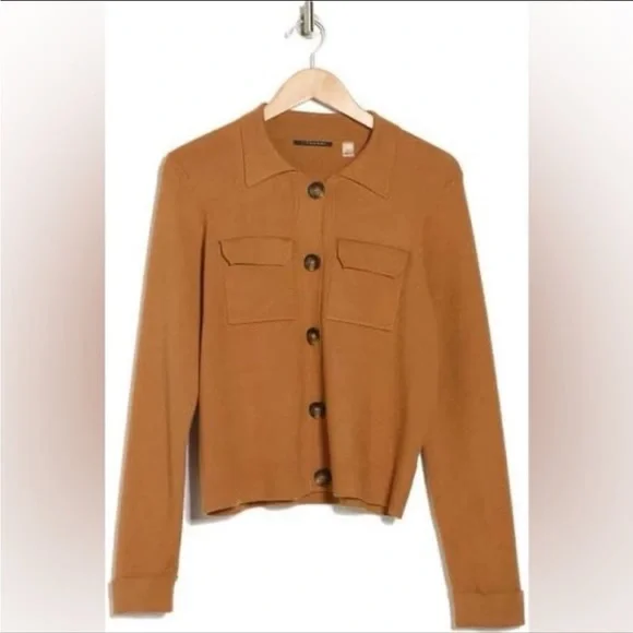 T Tahari Collar Button Front Cardigan - Picture 2 of 6